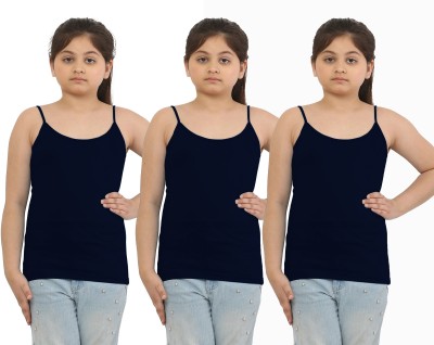 dazico Camisole For Girls(Dark Blue, Pack of 3)