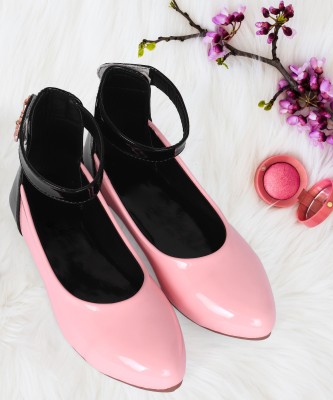 SIYA Girls Velcro Ballerinas(Pink)