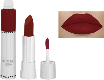 GFSU New Matte Lips 2 IN 1 Long Lasting Gloss Matte Lipstick(BRIDAL MAHROON, 8 g)