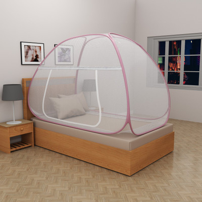 Flipkart SmartBuy Foldable Single Bed Polyester Washable Adults Mosquito Net(Pink, White, Tent)