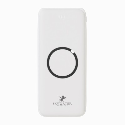 SKYWATER 10000 mAh Wireless Power Bank (10 W, Fast Charging)(White, Lithium Polymer)