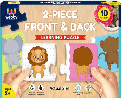 Lattice Front Back 2 Pieces Learning Pack Jigsaw Puzzle Pre School Puzzle Toys(2 Pieces)