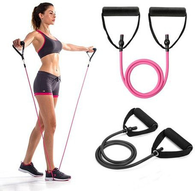 Top Quality Store Resistance Band Or Toning Tube with Foam Handle Resistance Tube(Multicolor)