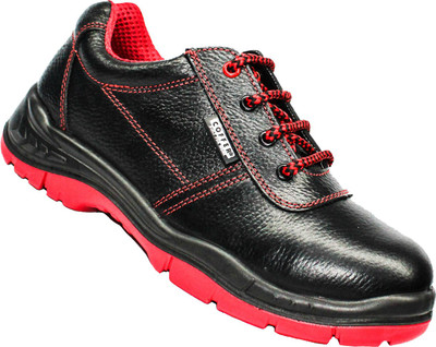 Coffer Safety Steel Toe Leather Safety Shoe(Red, S2, Size 6)