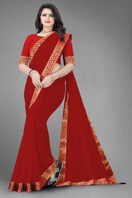 Volmina Self Design Chanderi Chanderi Saree(Red)