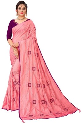 mirva enterprise Printed Leheria Georgette Saree(Pink)