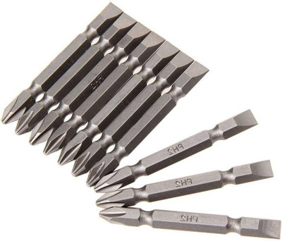 DUMDAAR PH2 Screwdriver Plus and Minus Bit Set - 10 Pieces, 65mm Combination Screwdriver Set(Pack of 10)