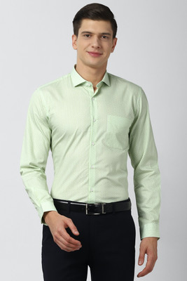 PETER ENGLAND Men Printed Formal Green Shirt