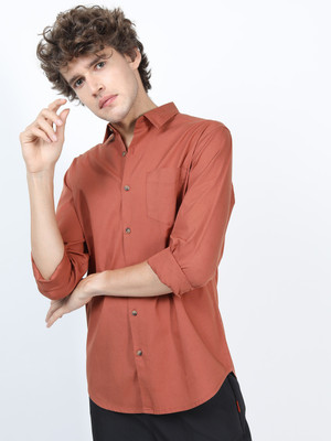 HIGHLANDER Men Solid Casual Red Shirt