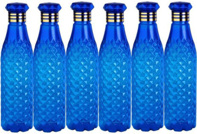 Crystal Clear Water Bottle Unbreakable 1000 Ml Bottle  (Pack Of 6, Blue, Plastic) For Rs. 161 @ 73 %