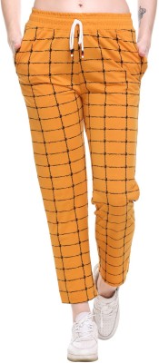 S.L. Madhok Checkered Women Yellow Track Pants