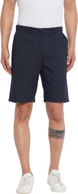 HYPERNATION Solid Men Dark Blue Basic Shorts