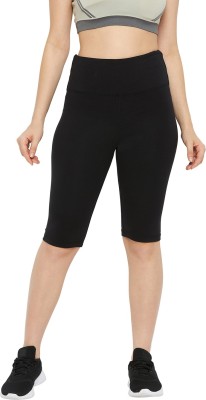 HYPERNATION Solid Women Black Cycling Shorts