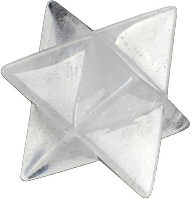 Maitri Export Clear Quartz Markaba Divination Natural Stone Star Markaba Decorative Showpiece  -  2 cm(Crystal, White)