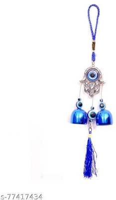 Shaktiyantra Butterfly Evil Eye Wall Hanging for Good Luck Decorative Showpiece Decorative Showpiece  -  19 cm(Metal, Glass, Blue, Silver)