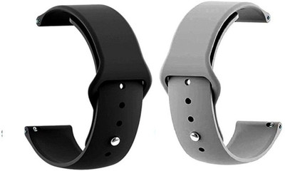 BLACK LOVIES 22MM SOFT SILICON BELT Smart Watch Strap(Black, Grey)