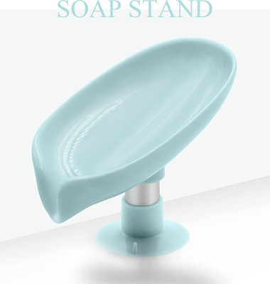 Divine Enterprises Soap Holder Leaf-Shape Self Draining Soap Dish Holder(Blue)