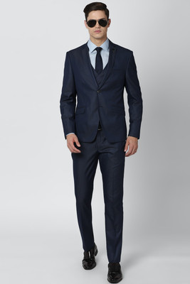 VAN HEUSEN Single Breasted - 2 button Solid Men Suit