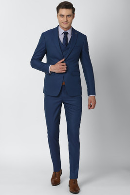PETER ENGLAND Single Breasted - 2 button Solid Men Suit