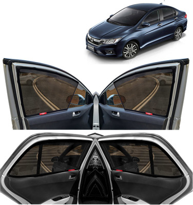 Kingsway Side Window, Rear Window Sun Shade For Honda City(Black)