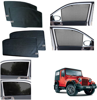 WolkomHome Side Window Sun Shade For Mahindra Thar(Black)
