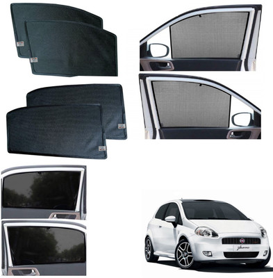 WolkomHome Side Window Sun Shade For Fiat Grand Punto(Black)