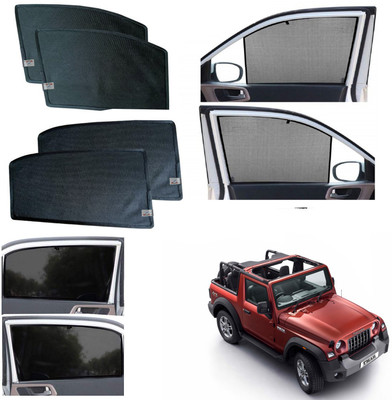 WolkomHome Side Window Sun Shade For Mahindra Thar(Black)
