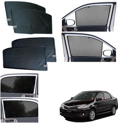 WolkomHome Side Window Sun Shade For Toyota Etios(Black)