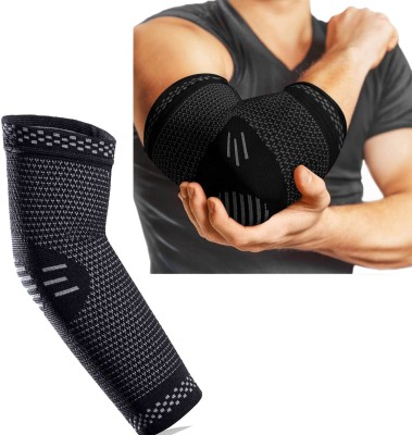 DreamPalace India 1Pc Elbow Support Compression Sleeve for Pain Relief Elbow Support(Black)