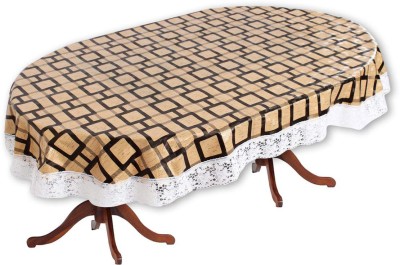 MANUFACTORY Checkered 6 Seater Table Cover(Yellow, PVC)