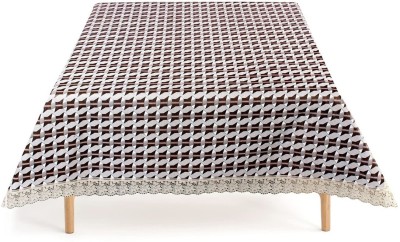 KingMatters Printed 4 Seater Table Cover(Brown, White, PVC)