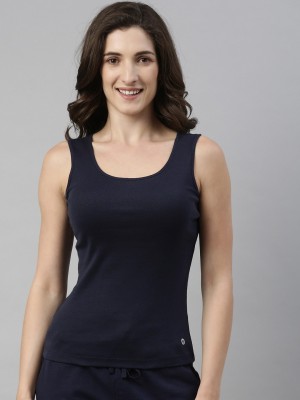 Enamor Casual Solid Women Blue Top