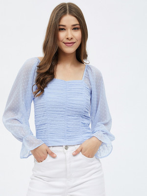 HARPA Casual Printed Women Blue Top