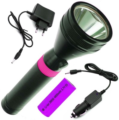 RP T95 Rechargeable Metal Body Torch(Black, 20 cm, Rechargeable)