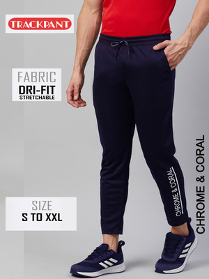Crease & Clips Printed Men Dark Blue Track Pants