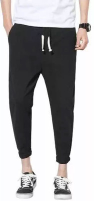 Foxter Solid Men Black Track Pants