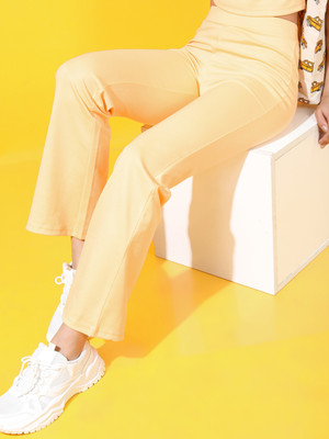 Tokyo Talkies Regular Fit Women Orange Trousers