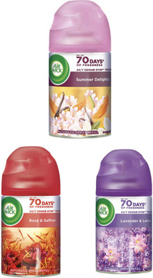 Airwick Summer Delights, Turquoise Oasis, Hills of Munnar Car Freshener Refill Aromas of Kashmir(3 x 250 ml)