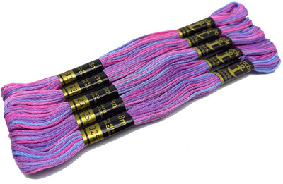 PRANSUNITA Stranded Multi Shaded - 6 Strand Cross-Stitch Hand Embroidery Thread