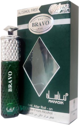 Manasik BRAVO Alcohol - Free Concentrated Attar Roll On 6ml . Floral Attar(Floral)