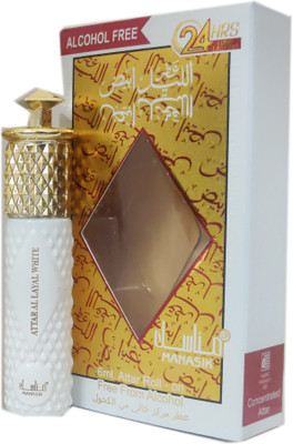 Manasik ATTAR AL LAYAL WHITE Alcohol - Free Concentrated Attar Roll On 6ml . Floral Attar(Musk)
