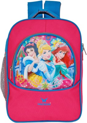 Hackon FROZEN Anna Elsa & Olaf (Primary 1st-4th Std) School Bag Waterproof School Bag(Multicolor, Pink, 15 inch)