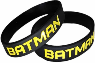 sky enterprises batman Wristband and Hand Band for Men and Boys (Black) Men & Women(Black, Yellow, Pack of 2)