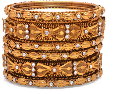 Jewels Kafe Alloy Gold-plated Bangle Set(Pack of 6)
