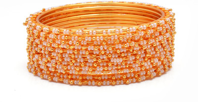 Jewels Kafe Alloy Pearl Gold-plated Bangle Set(Pack of 12)