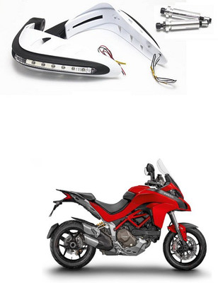 PRTEK Motorcycle Universal Bike Hand Guards with DRL Running Light 882 Bike Crash Guard(Hero)