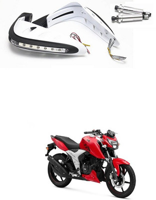 PRTEK Motorcycle Universal Bike Hand Guards with DRL Running Light 784 Bike Crash Guard(TVS)