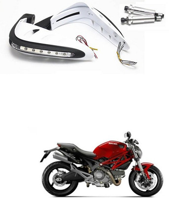 PRTEK Motorcycle Universal Bike Hand Guards with DRL Running Light 878 Bike Crash Guard(TVS)