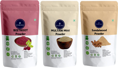 VEDICINE Beetroot Powder Multani Mitti Sandalwood Powder For Face Pack (100g each)(300 g)