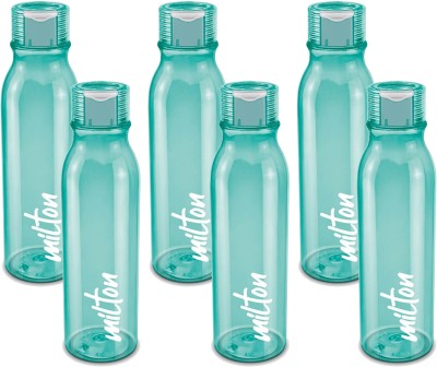 MILTON Name Tag Pet Water Bottle, Set of 6, Green 1000 ml Bottle(Pack of 6, Green, PET)